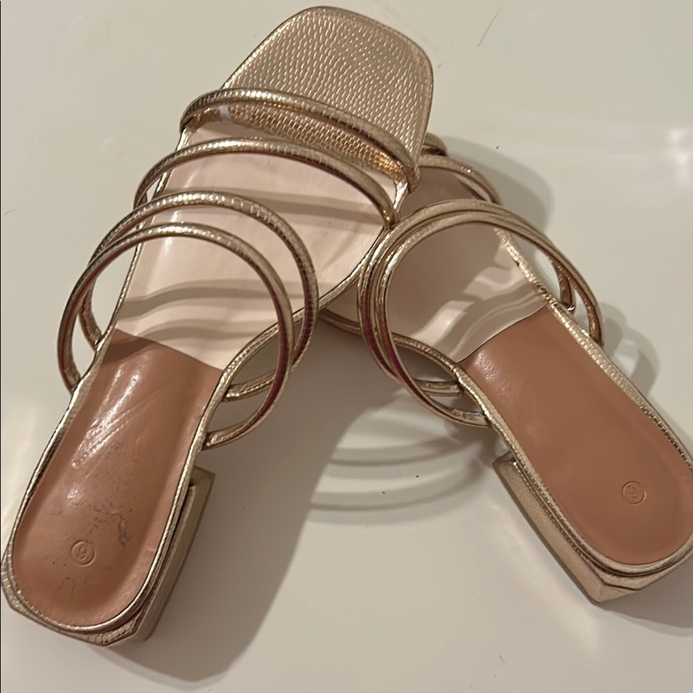 Elegant Gold Strappy Sandals for Women